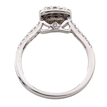 9ct white gold Diamond Cluster Ring size N